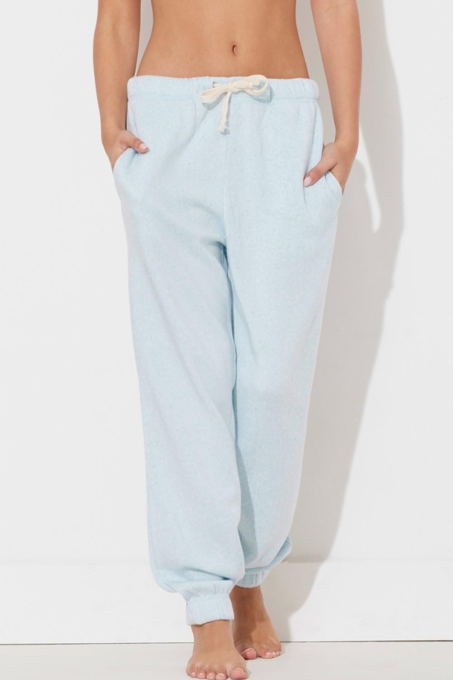 Women Ocean Drive | Sky Blue Heather Fleece Pocket Jogger