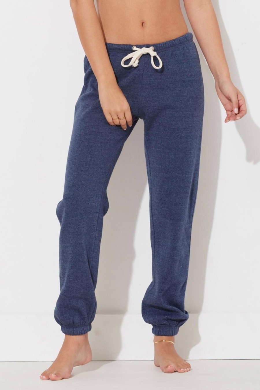 Women Ocean Drive | Deep Navy Heather Fleece Pocket Jogger