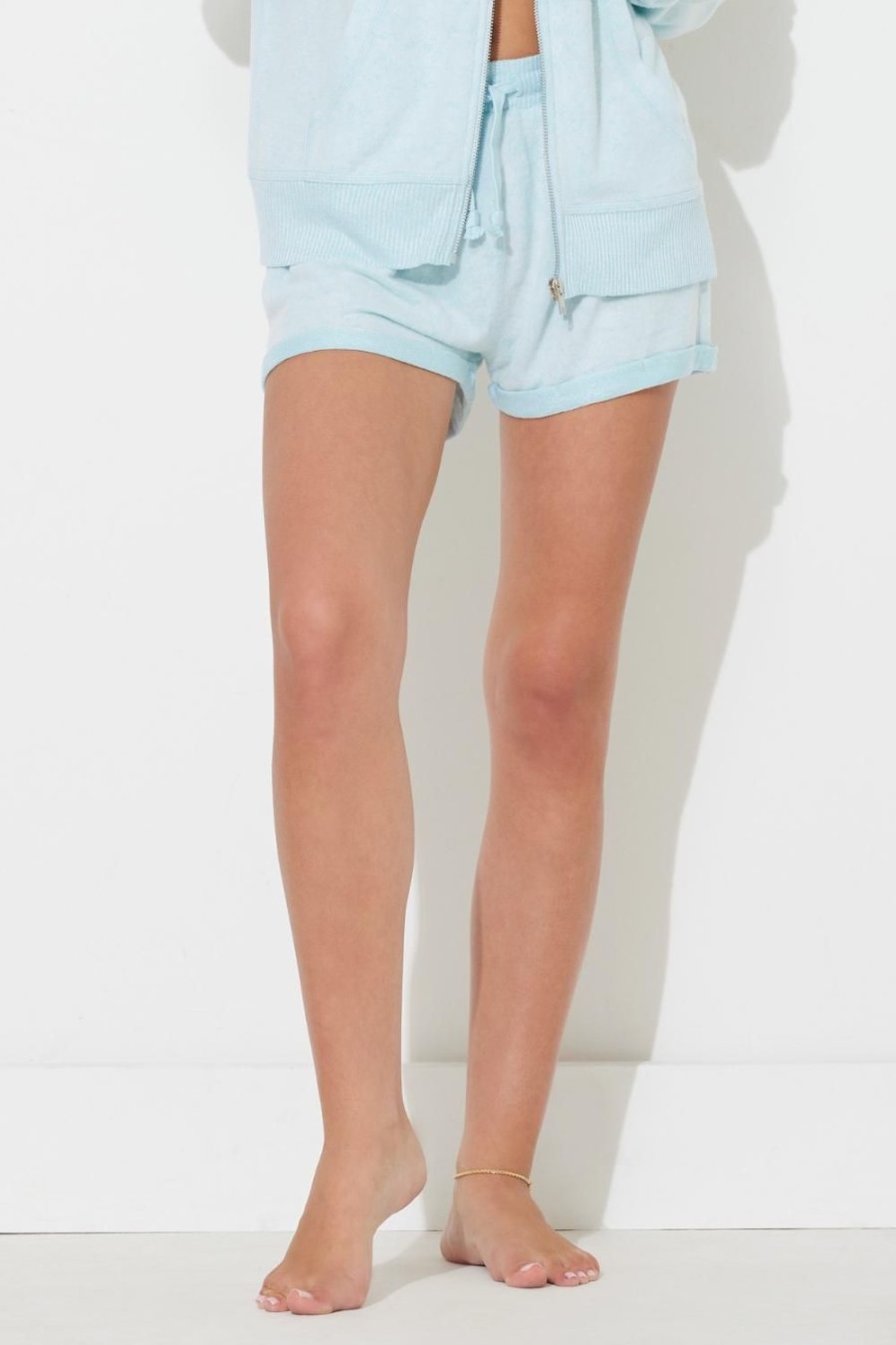 Women Ocean Drive | Heather Sky Blue Solid Hacci Short