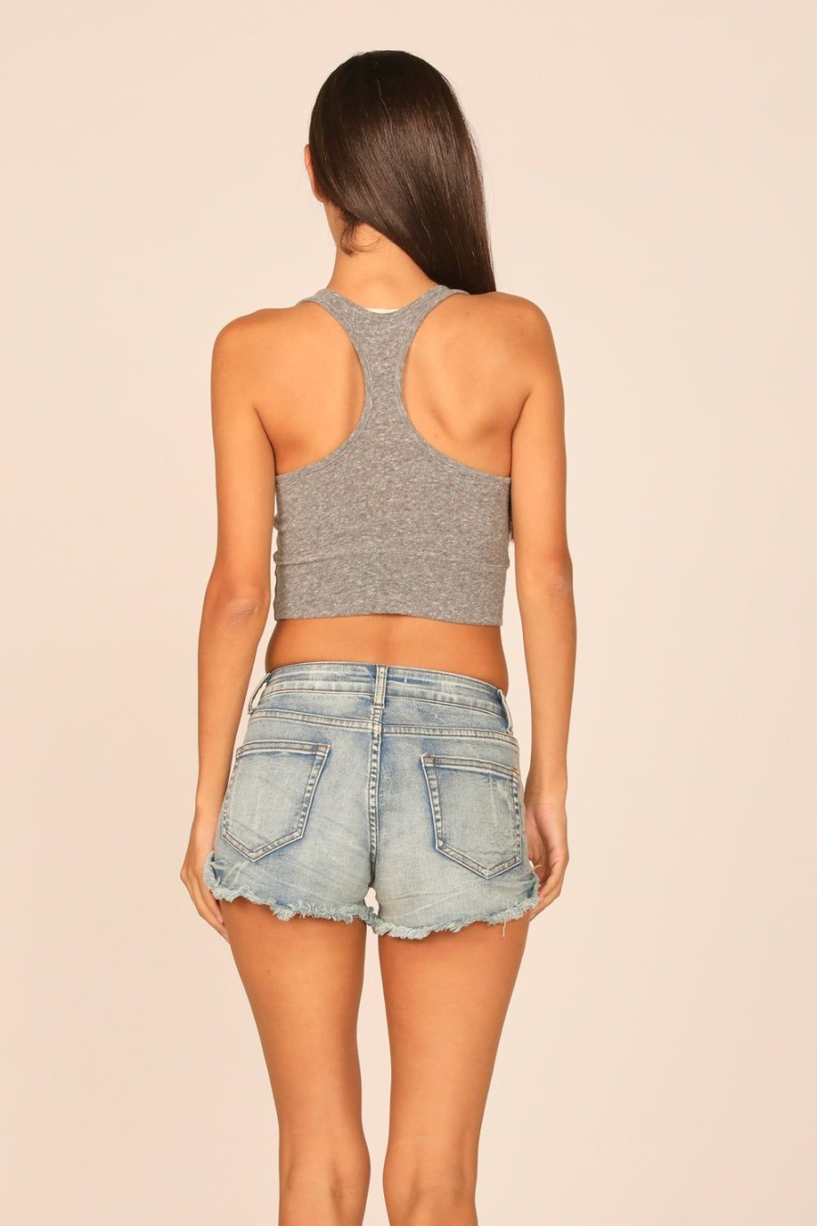 Women Ocean Drive | Heather Grey Heathered Slub Racerback Top