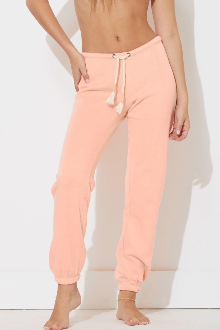 Women Ocean Drive | Melon Scrunch Bottom Sweatpants W/Wrap Cords