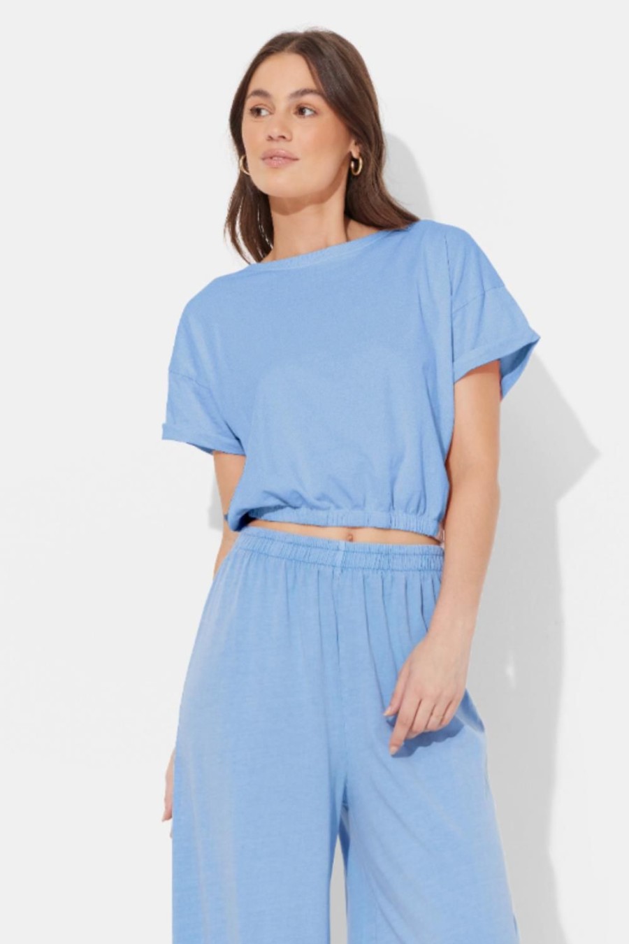 Women Ocean Drive | Periwinkle Washed Garment Dye Top