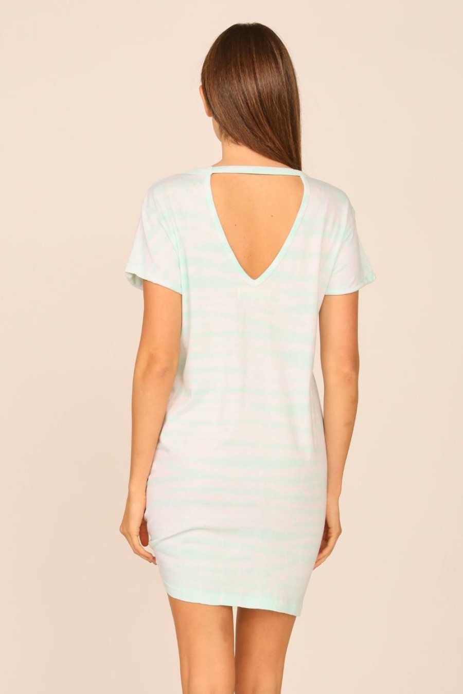 Women Ocean Drive | Mint Tie Dye V-Back Tee Shirt Dress