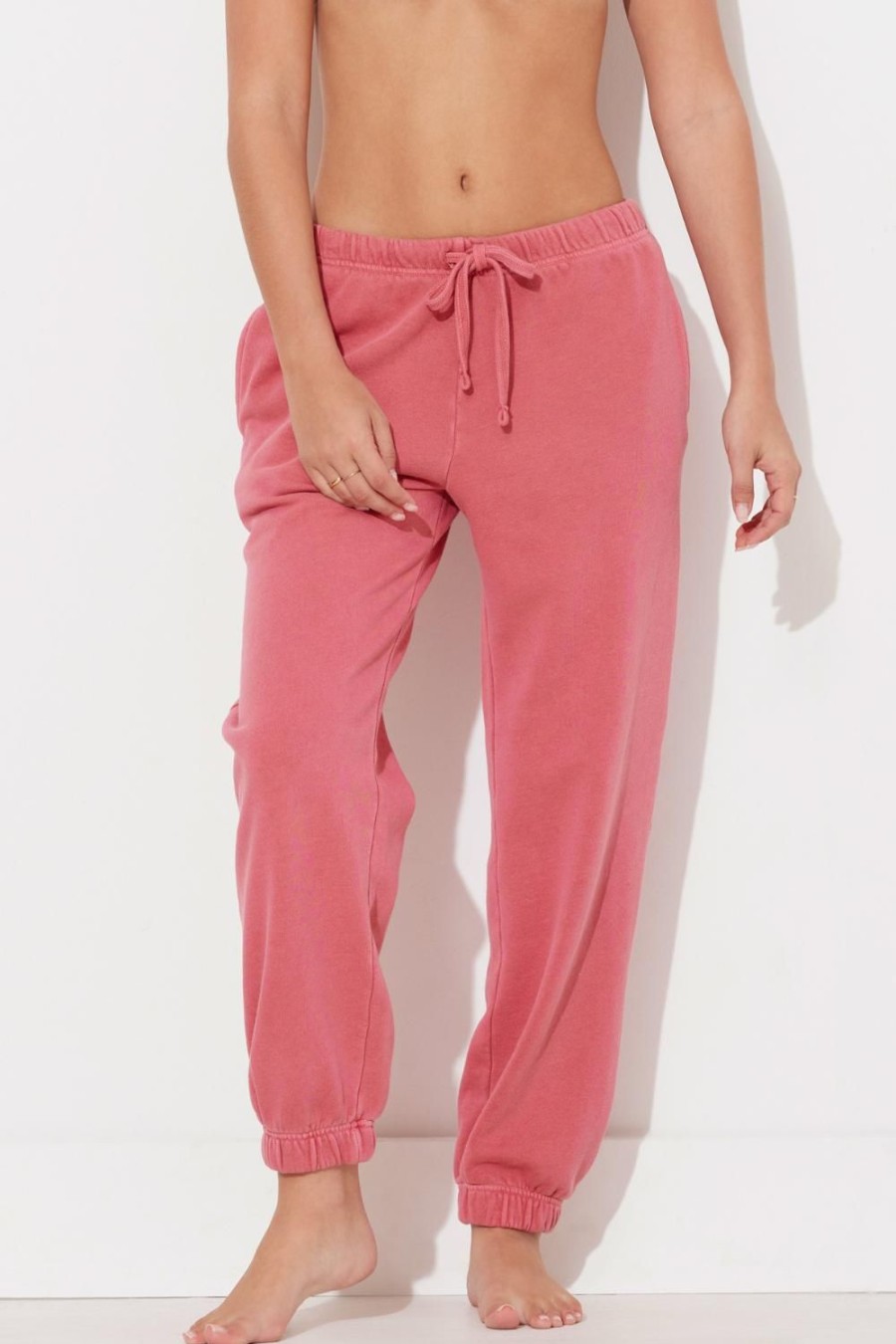 Women Ocean Drive | Washed Red Garment Dye Jogger