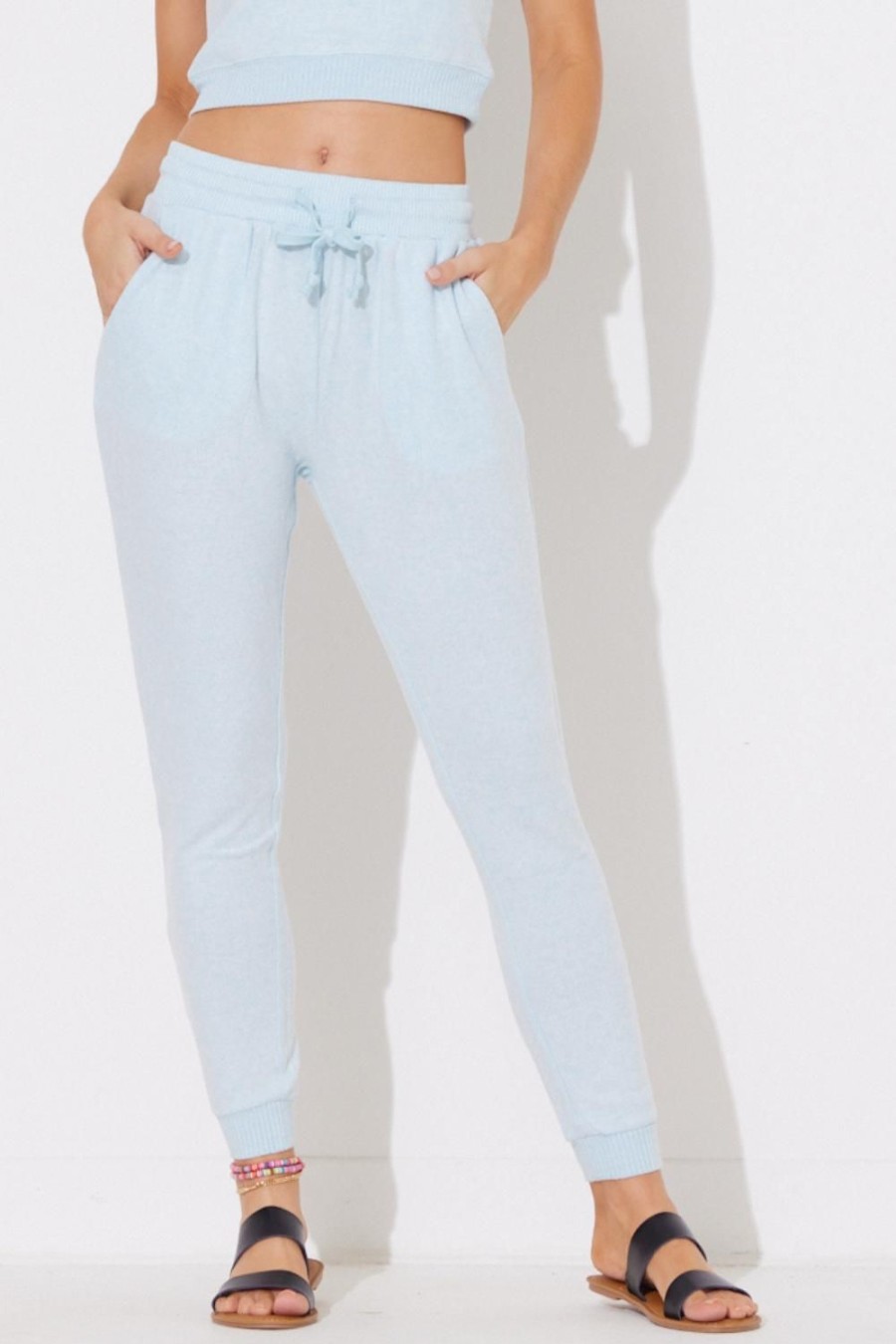 Women Ocean Drive | Heather Sky Blue Hacci Jogger