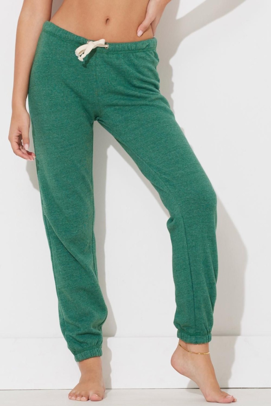 Women Ocean Drive | Hunter Green Heather Fleece Pocket Jogger