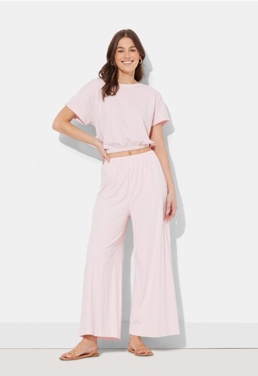 Women Ocean Drive | Hibiscus Pink Washed Garment Dye Pant