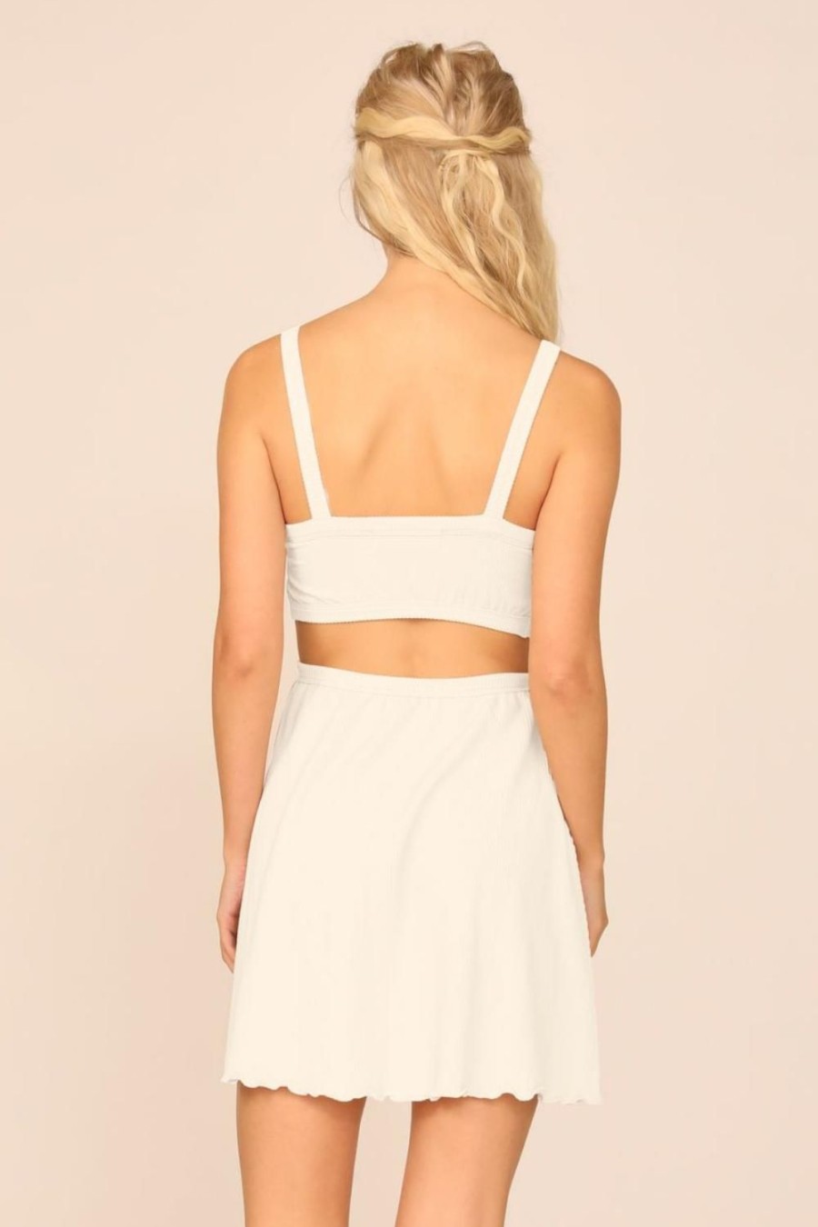 Women Ocean Drive | Coconut Milk Rib Knit Cutout Dress