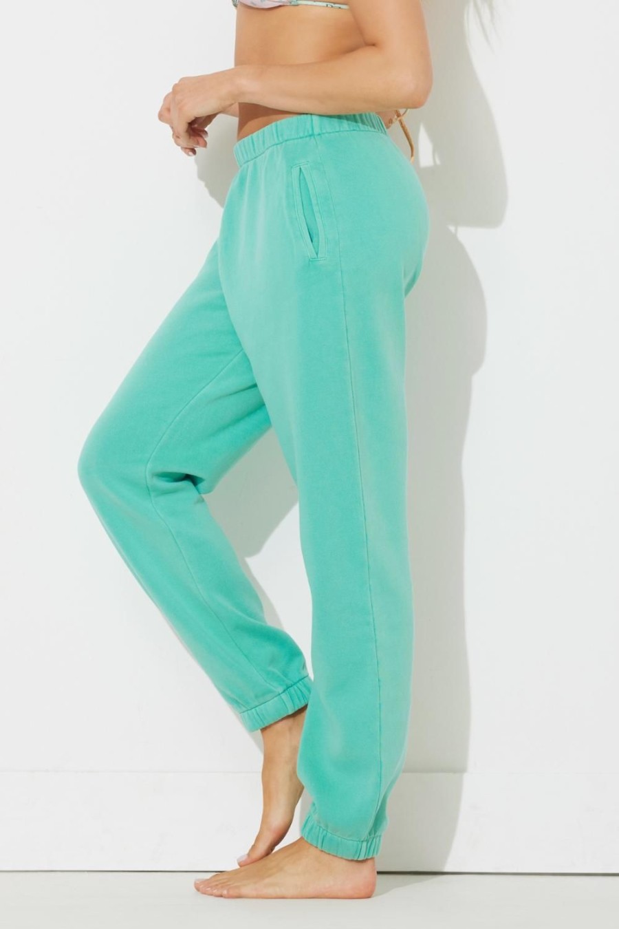 Women Ocean Drive | Tropical Green Pigment Dye Jogger