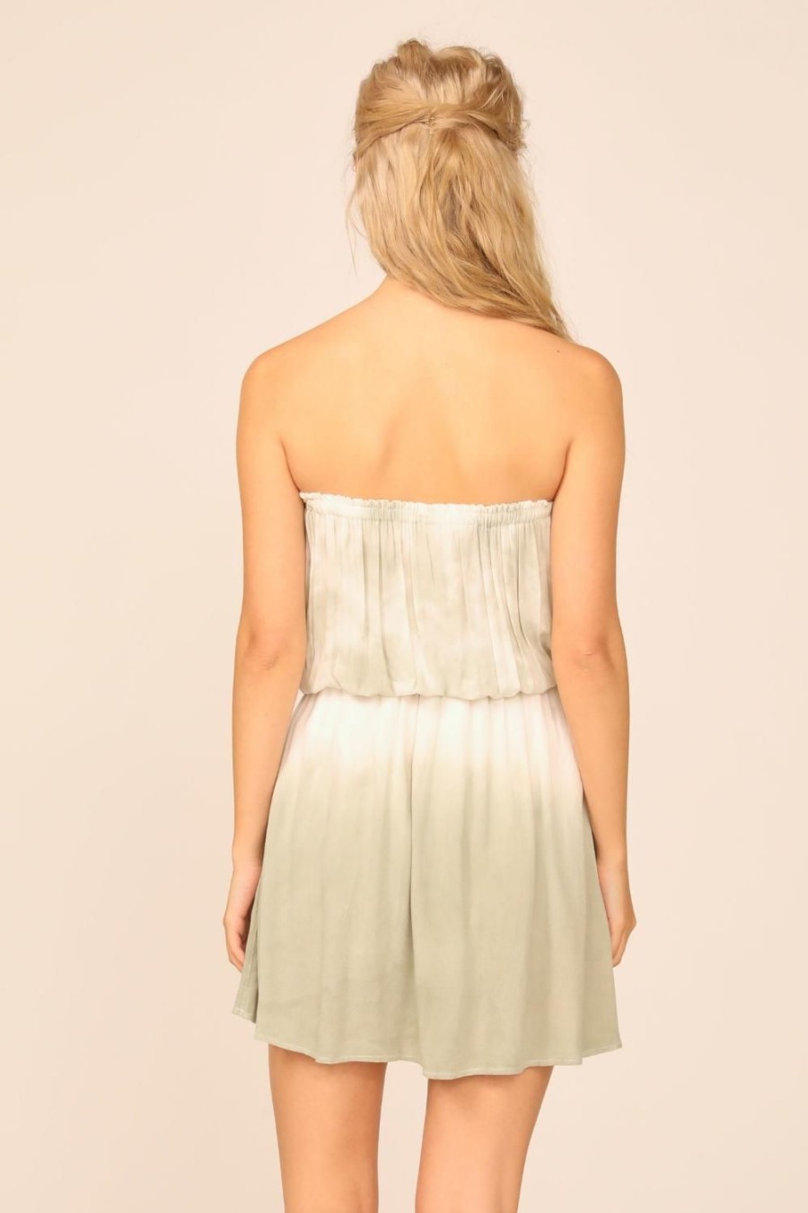 Women Ocean Drive | Summer White/Olive Dip Dye Crochet Dress