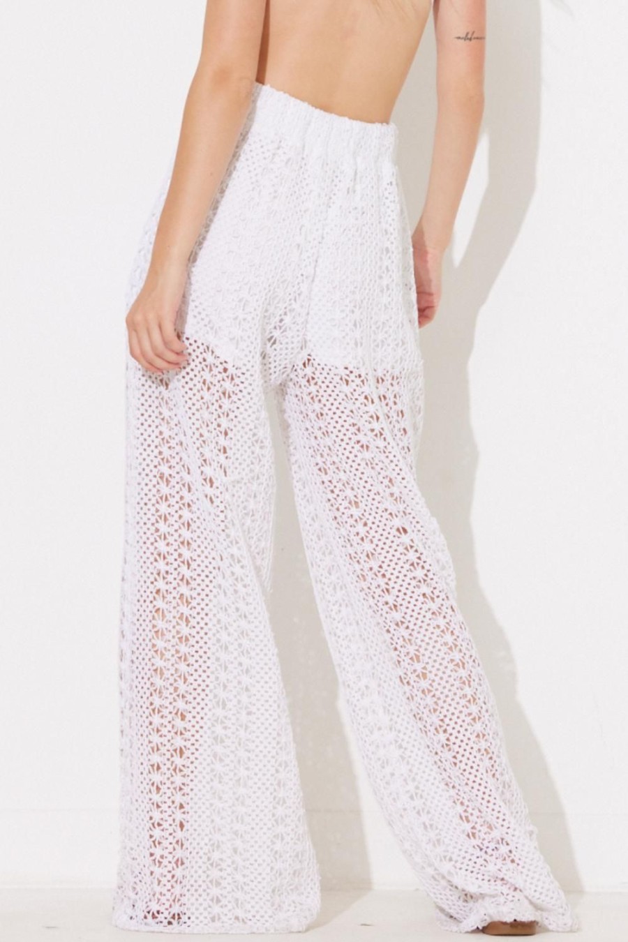 Women Ocean Drive | White Crochet Pants