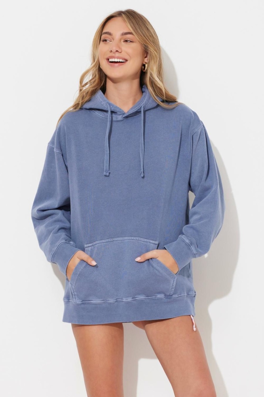 Women Ocean Drive | Blue Jean Garment Dye Hoodie