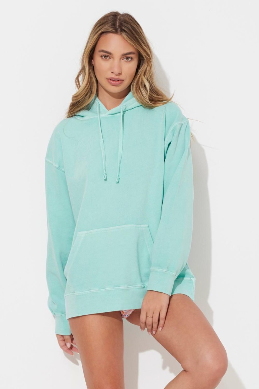 Women Ocean Drive | Waterfall Sage Garment Dye Hoodie