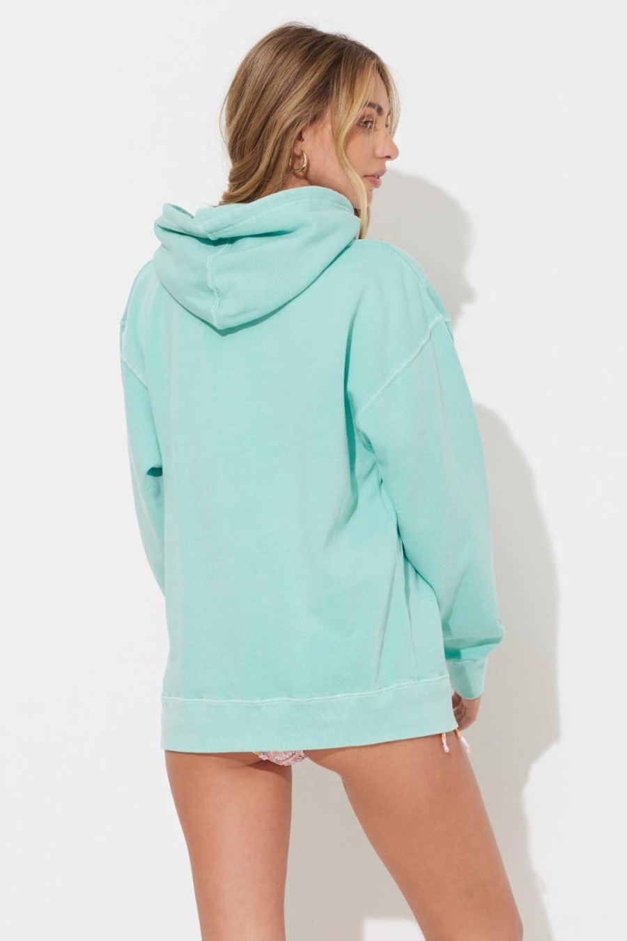 Women Ocean Drive | Waterfall Sage Garment Dye Hoodie