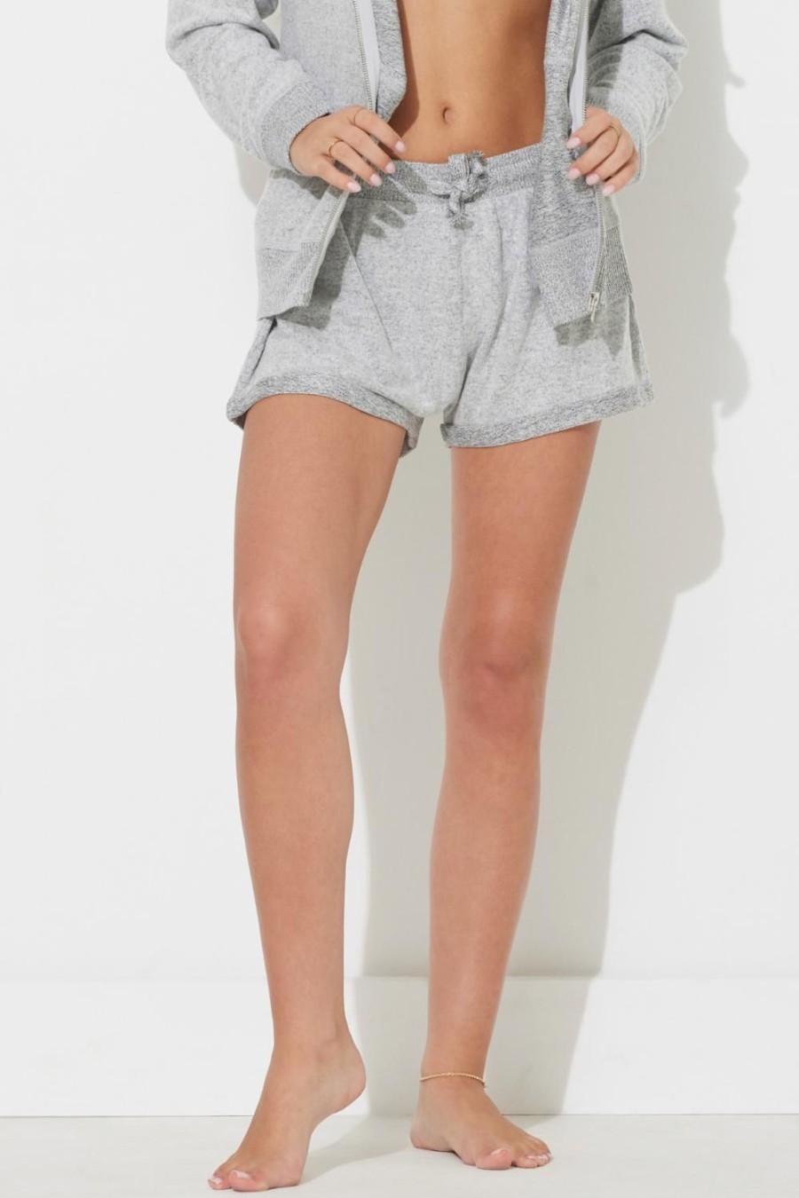 Women Ocean Drive | Heather Grey Solid Hacci Short