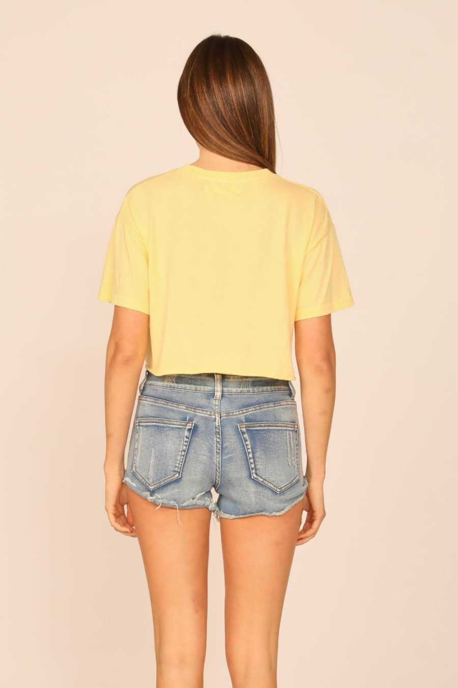 Women Ocean Drive | Yellow Haze Garment Dye Boxy Crop Tee