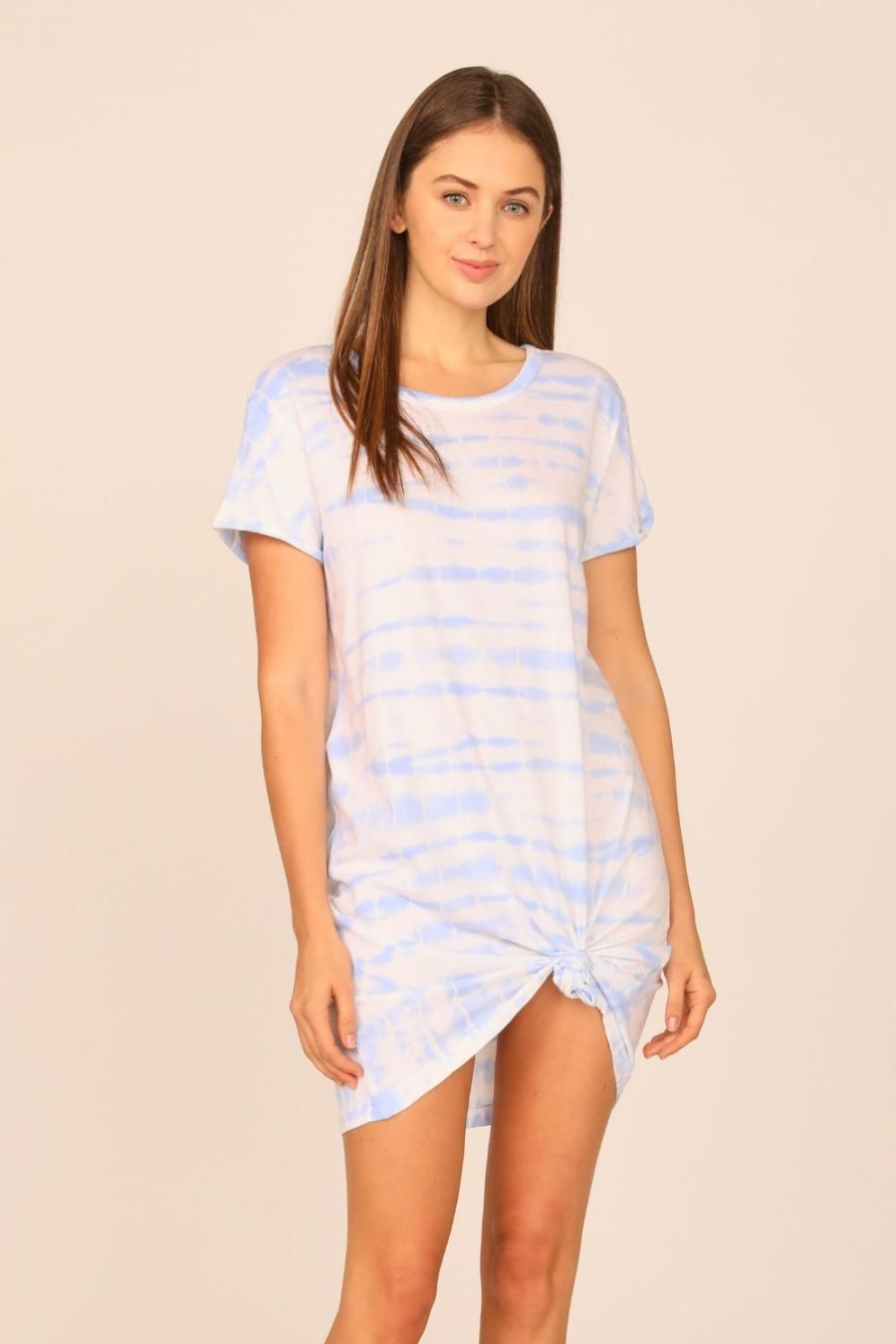 Women Ocean Drive | Blue Tie Dye V-Back Tee Shirt Dress