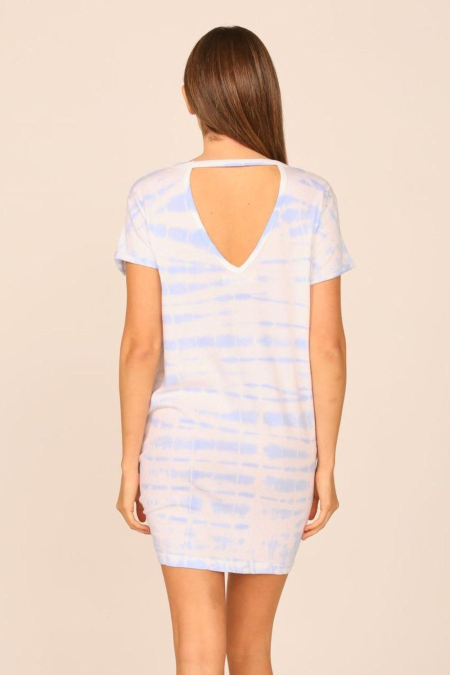 Women Ocean Drive | Blue Tie Dye V-Back Tee Shirt Dress