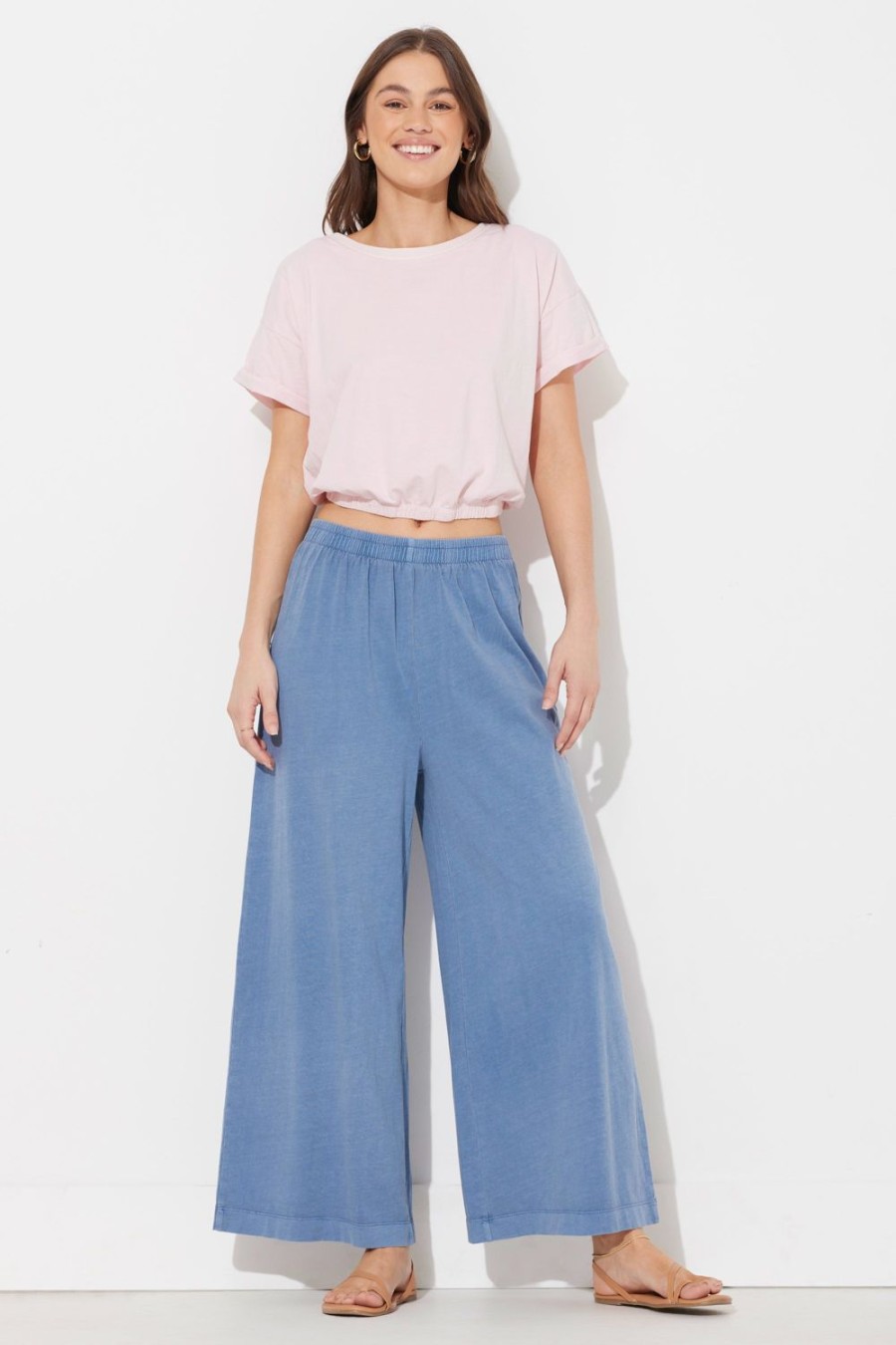 Women Ocean Drive | Blue Jean Washed Garment Dye Pant