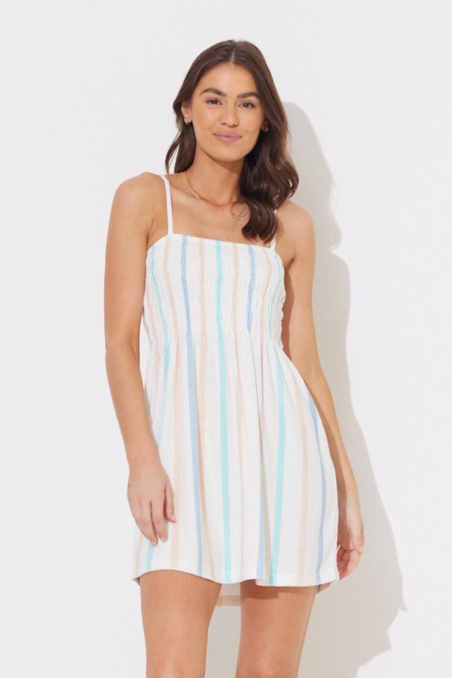 Women Ocean Drive | Sorbet Stripe Terry Cloth Dress