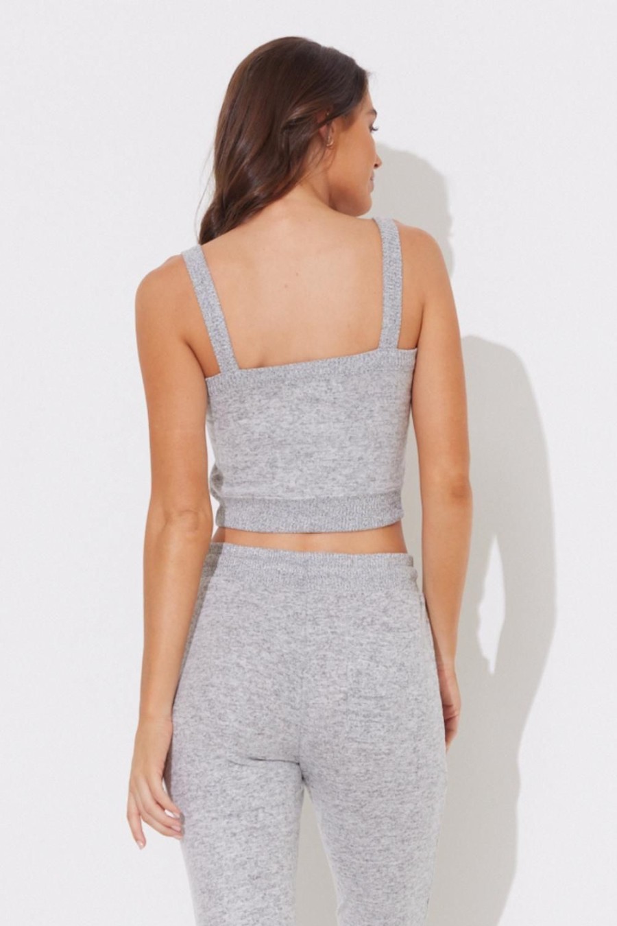 Women Ocean Drive | Heather Grey Hacci Binding Tank