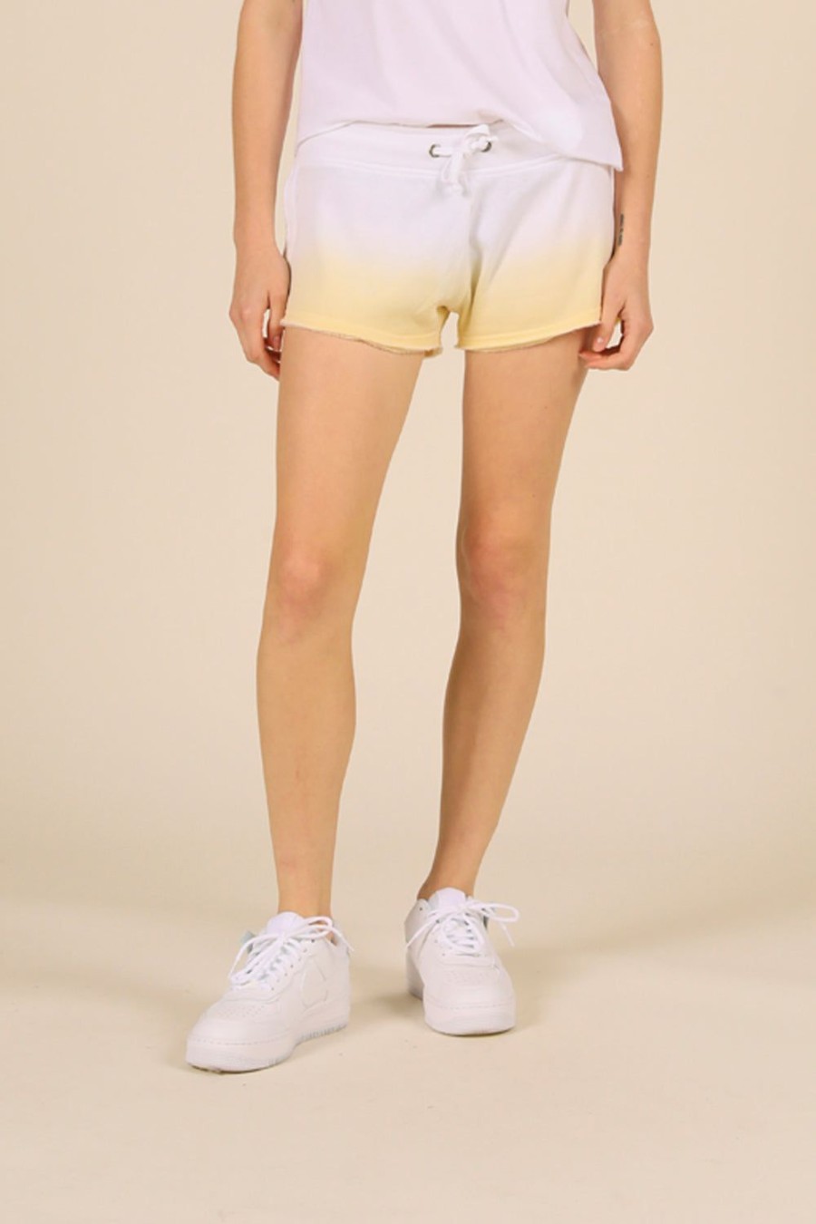 Women Ocean Drive | Sunset Yellow Burnout Dip Dye Short