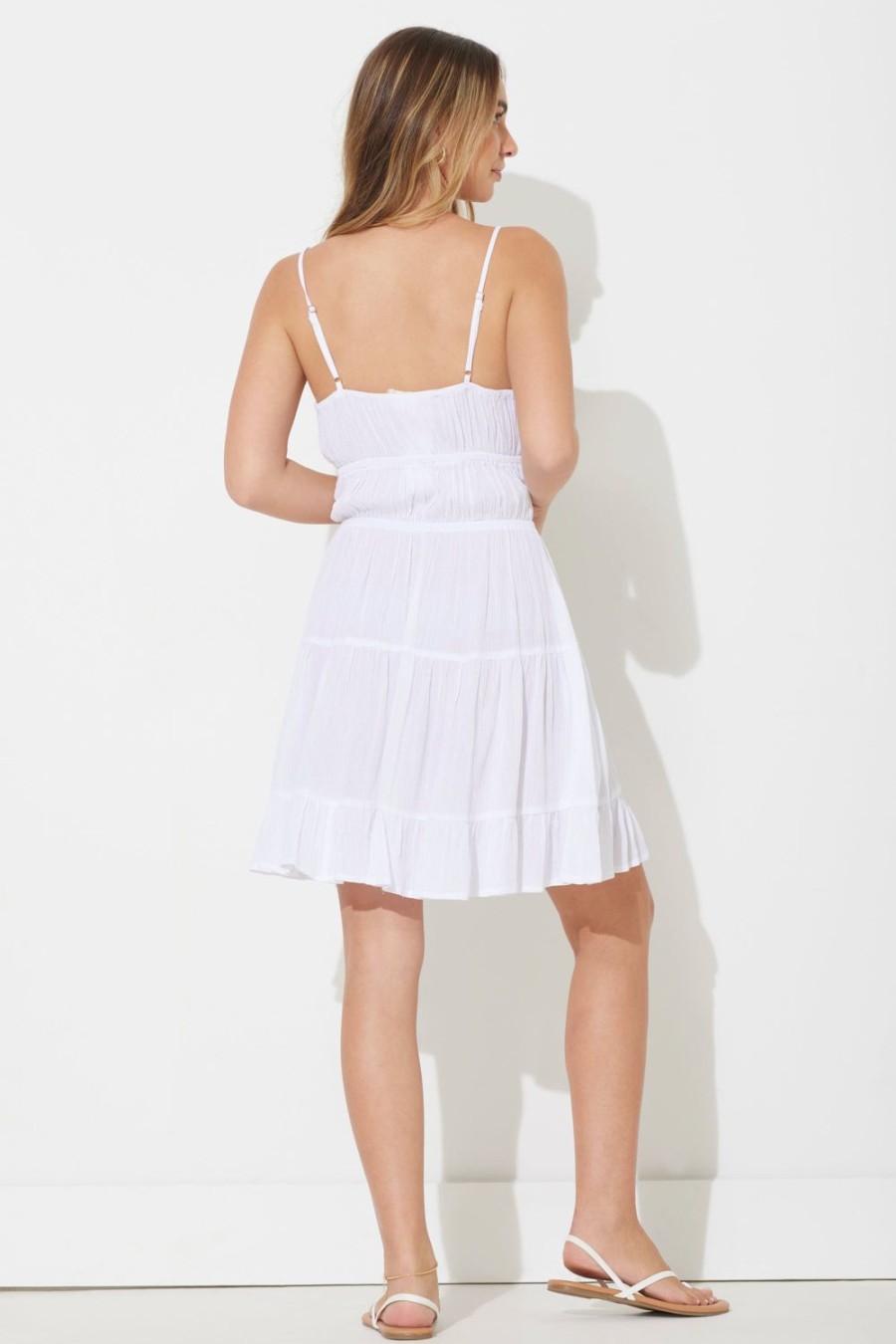 Women Ocean Drive | White Tie Front Promo Dress