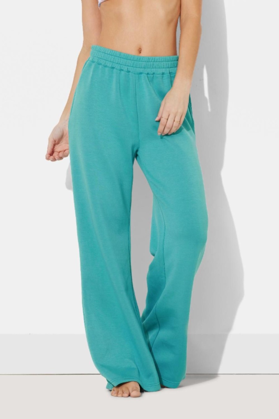 Women Ocean Drive | Marine Green Cloud Fleece Od Pant