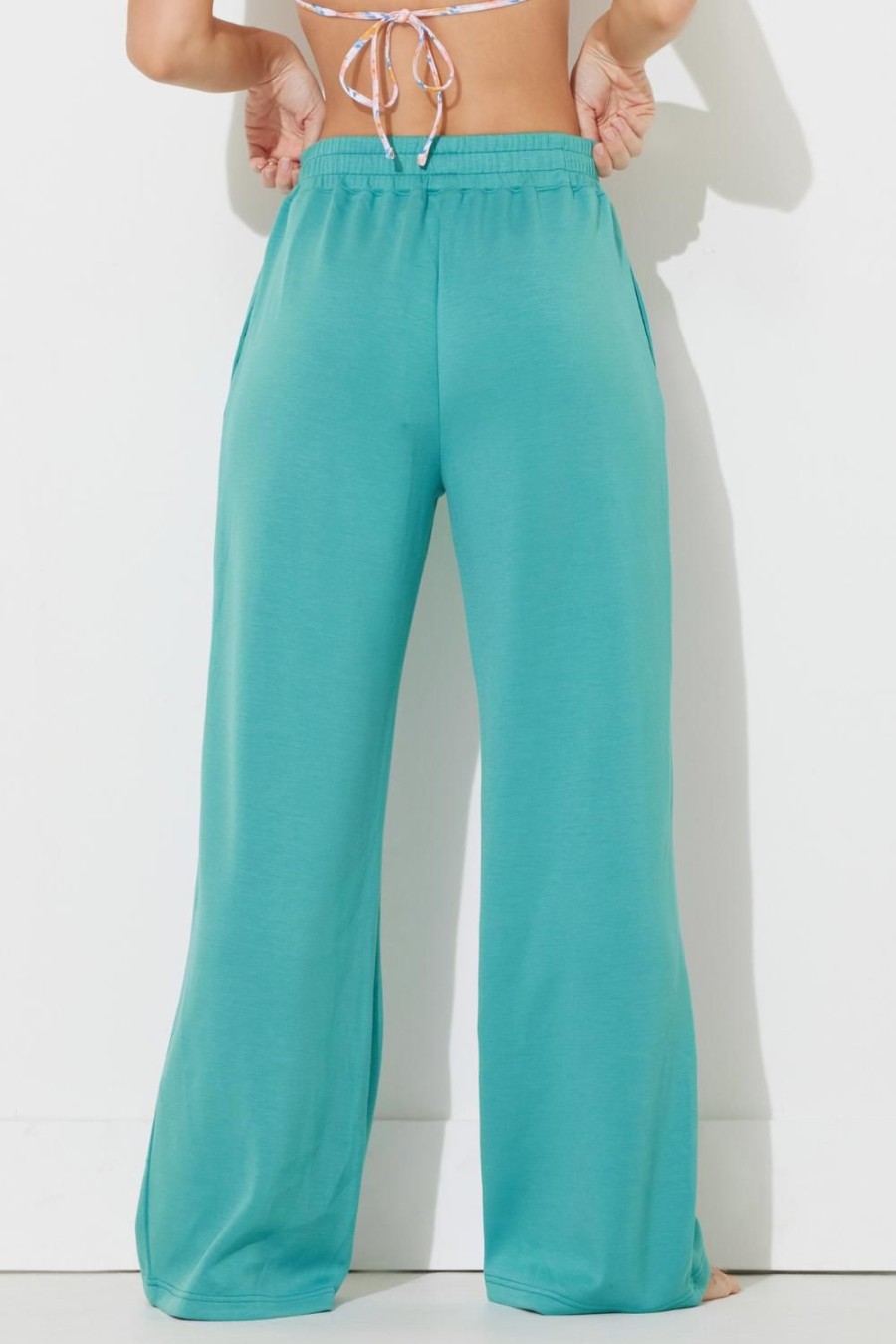 Women Ocean Drive | Marine Green Cloud Fleece Od Pant