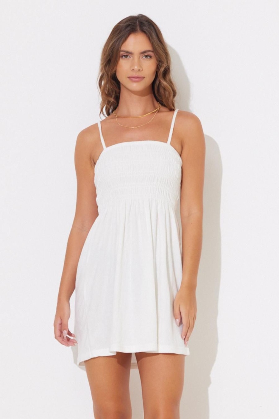 Women Ocean Drive | White Terry Cloth Dress