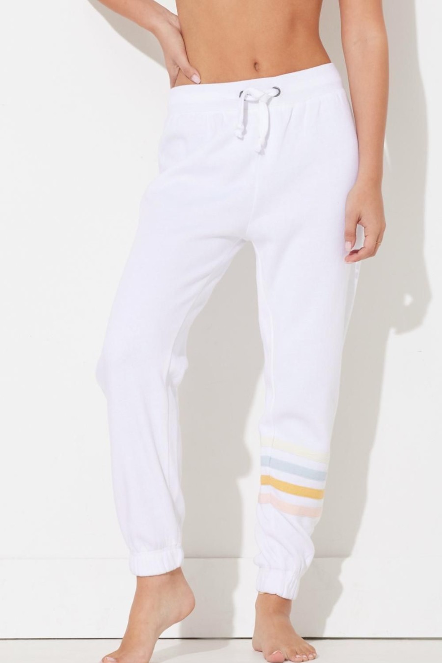 Women Ocean Drive | White W/Summer Stripe Heather Jogger