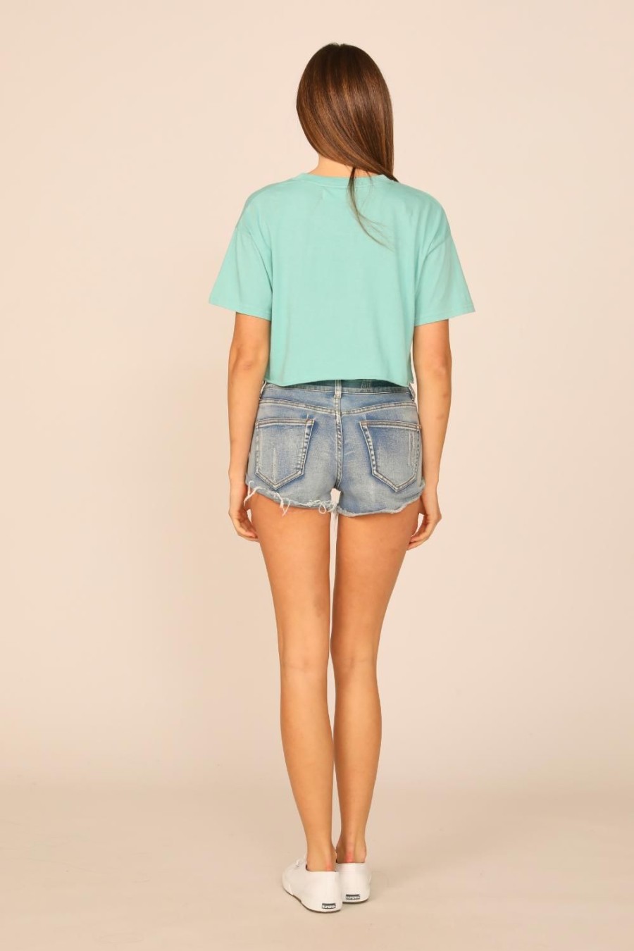 Women Ocean Drive | Waterfall Garment Dye Boxy Crop Tee