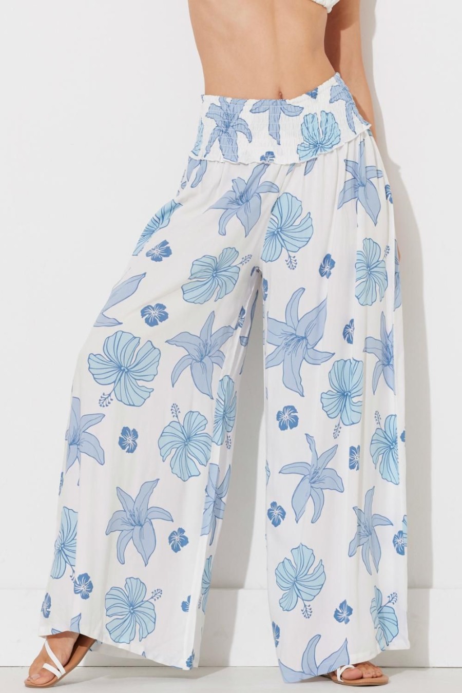 Women Ocean Drive | Hibiscus Floral Printed Rayon Pant