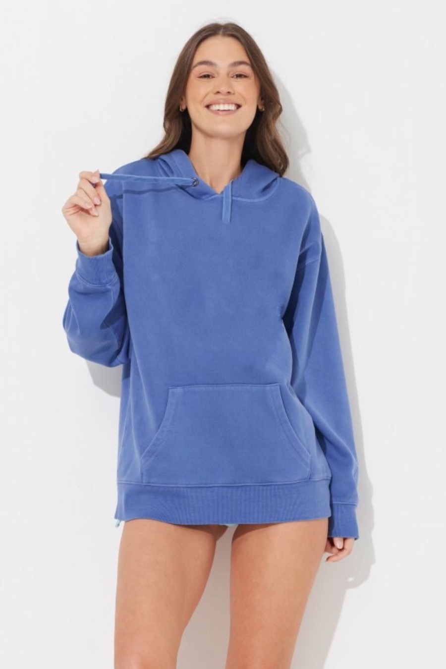 Women Ocean Drive | Midnight Pigment Dye Pullover Hoodie