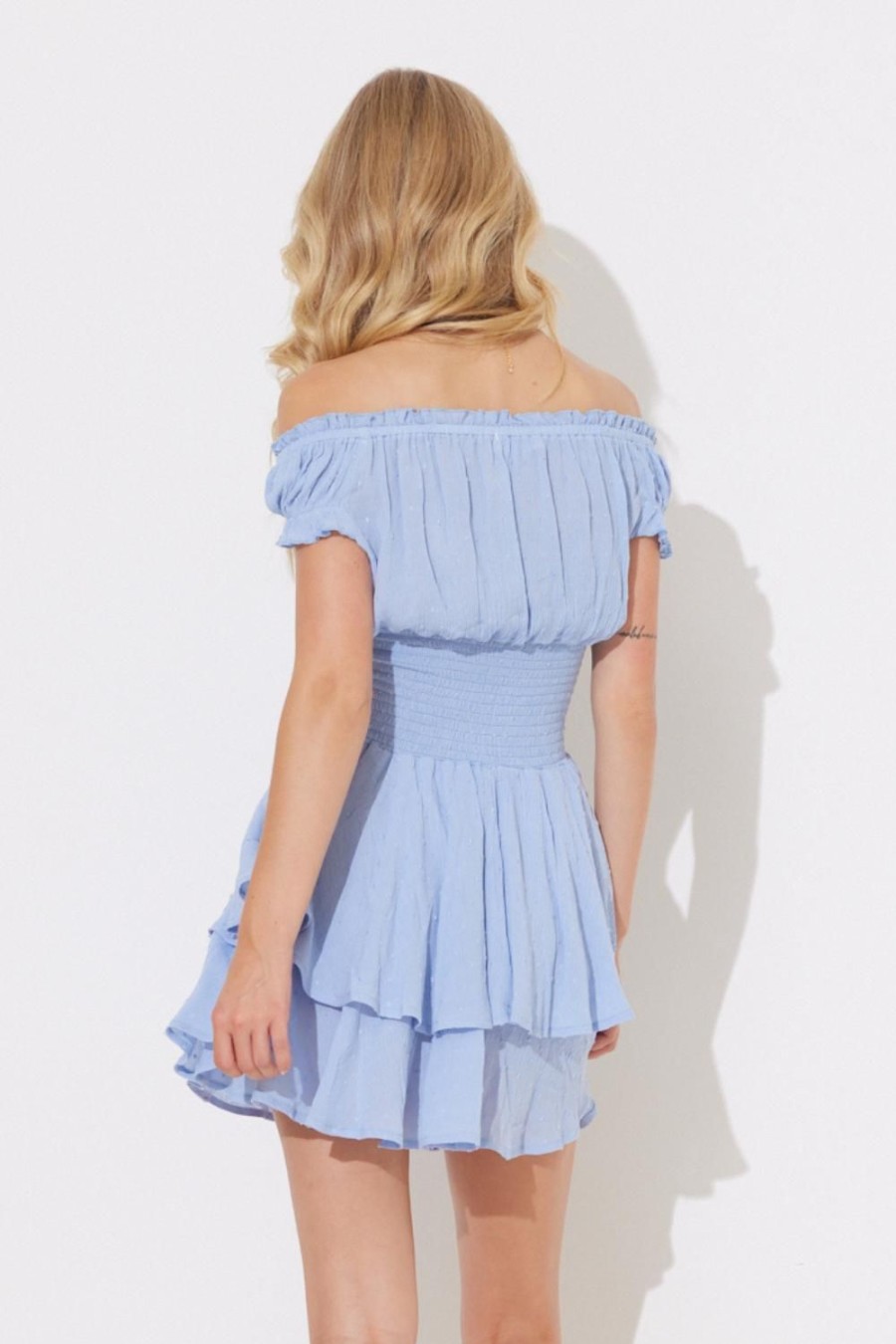 Women Ocean Drive | Blue Smocked Waist Tiered Dress