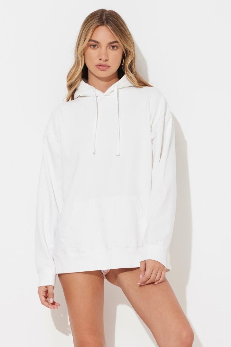 Women Ocean Drive | White Garment Dye Hoodie