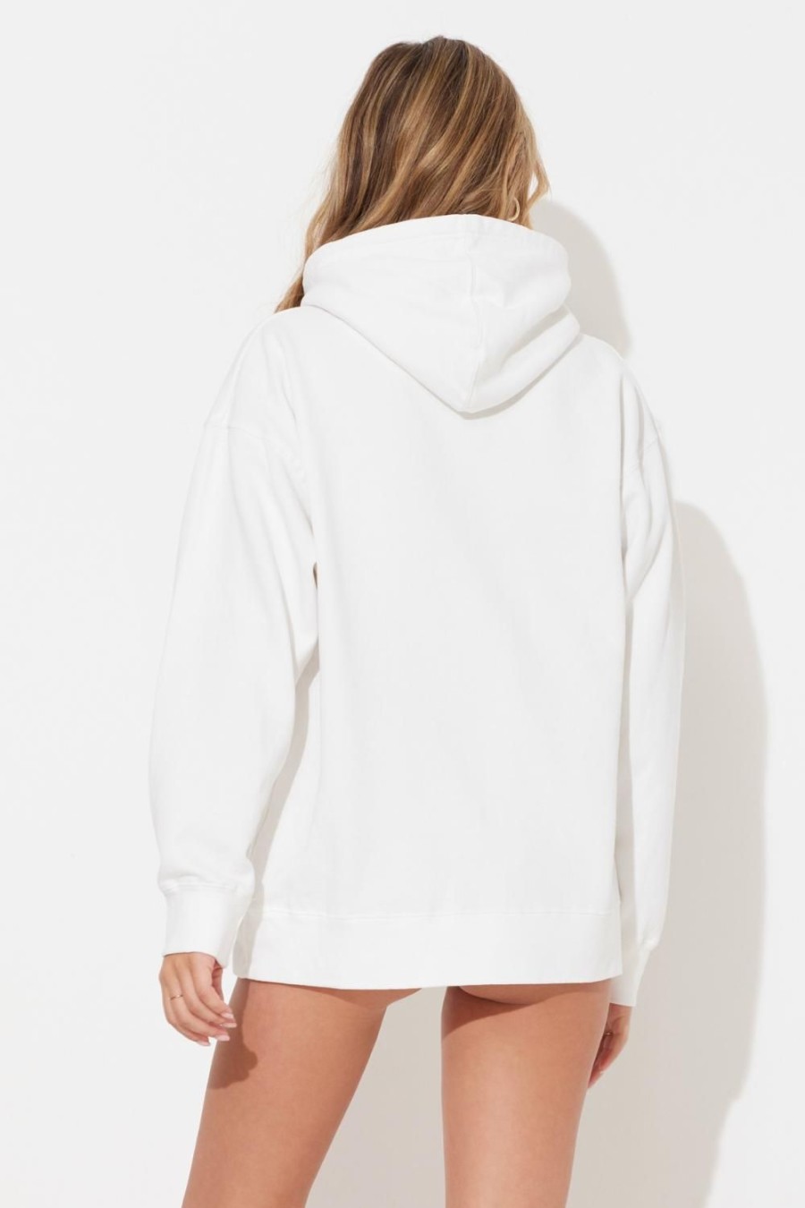 Women Ocean Drive | White Garment Dye Hoodie