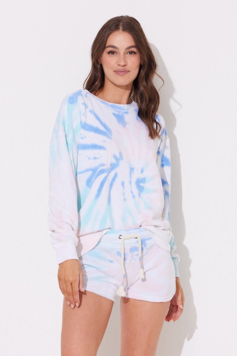 Women Ocean Drive | Coastal Reef Tie Dye Burnout Crewneck